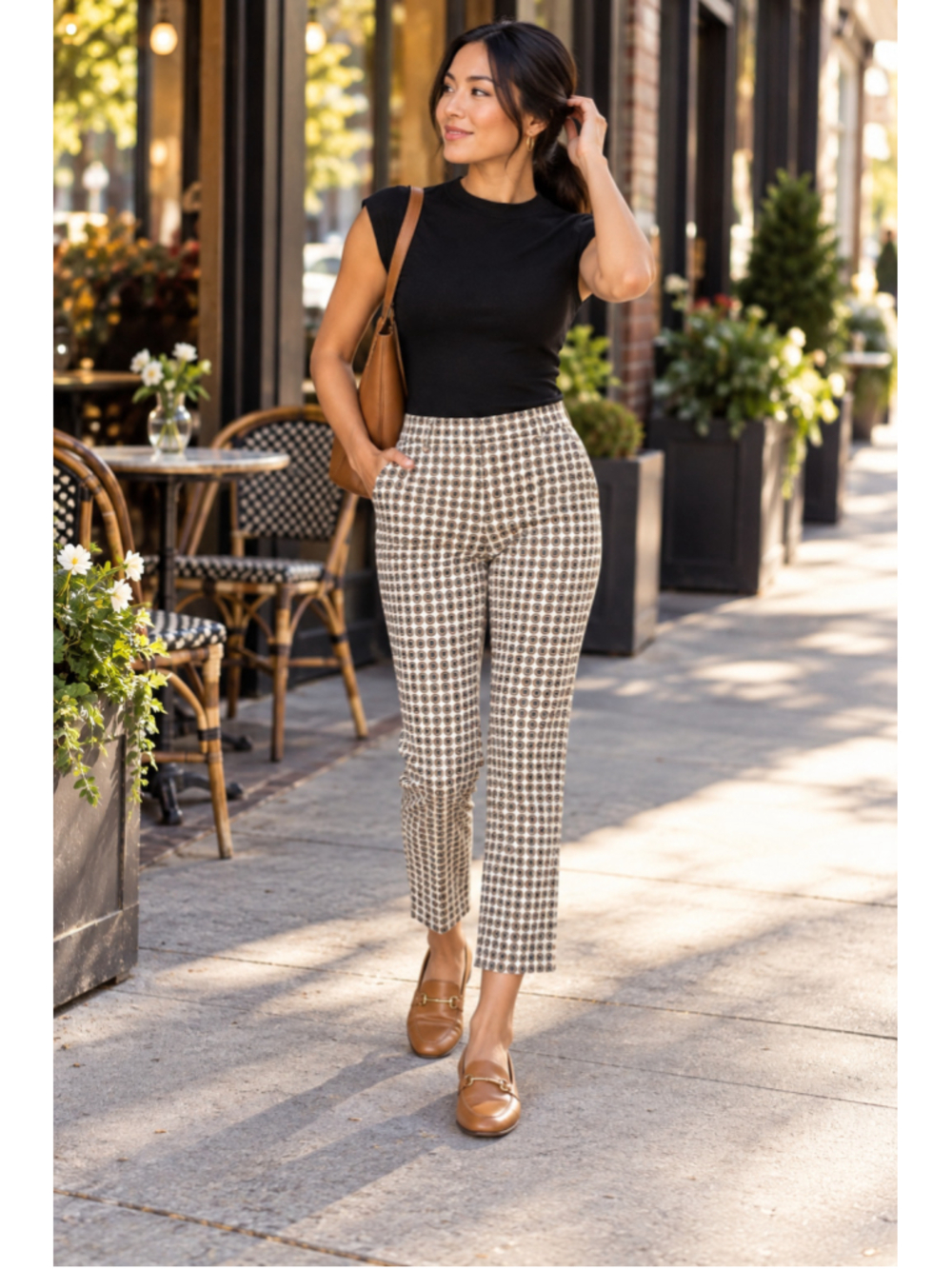 J.Crew City Fit Stretch Cropped Trouser Womens 2 Medallion Print Career